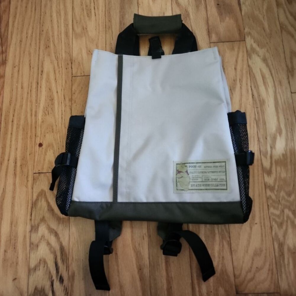 Disney Kids Backpack Beige Olive Green Water Resistant Adjustable Straps Playful